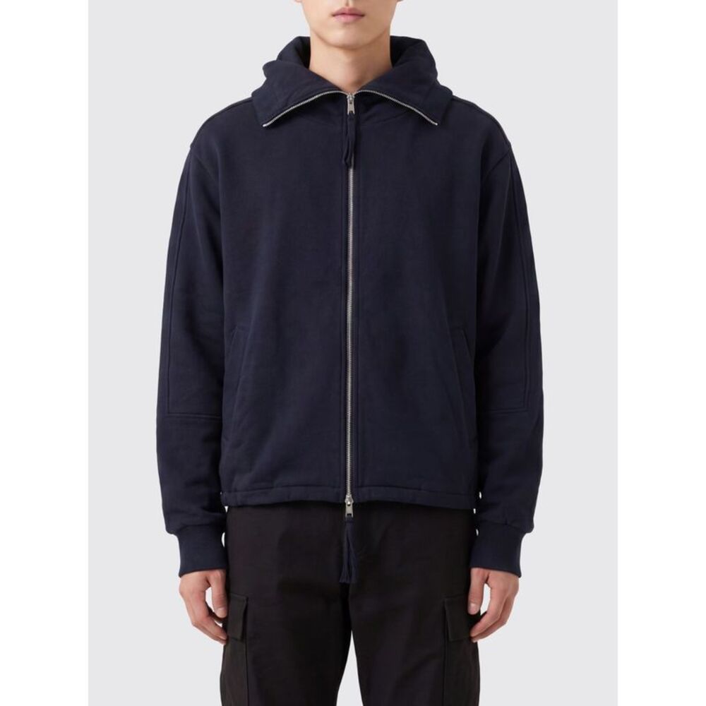 Thom Krom Men Thom Krom Zipped Cotton Sweatshirt With Sailor Collar